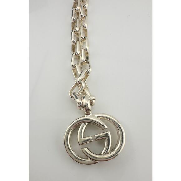 GUCCI Interlocking GG Necklace 20" with Green Snake Box & Dust Bag - Picture 8 of 16